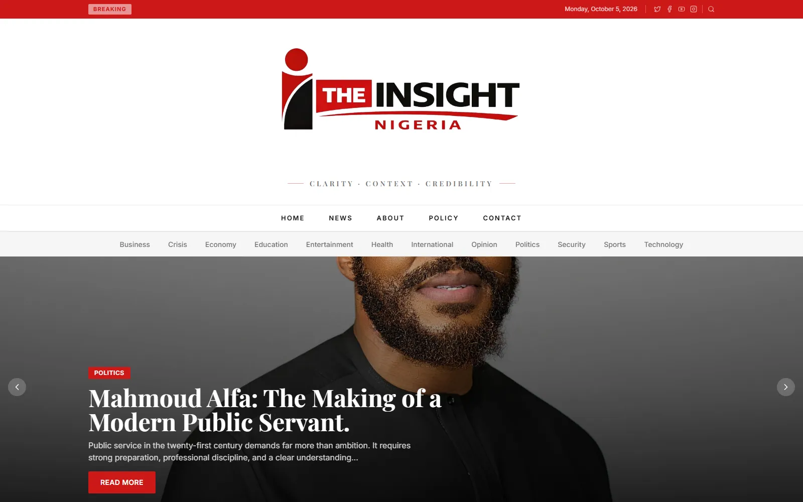 The Insight Nigeria home page