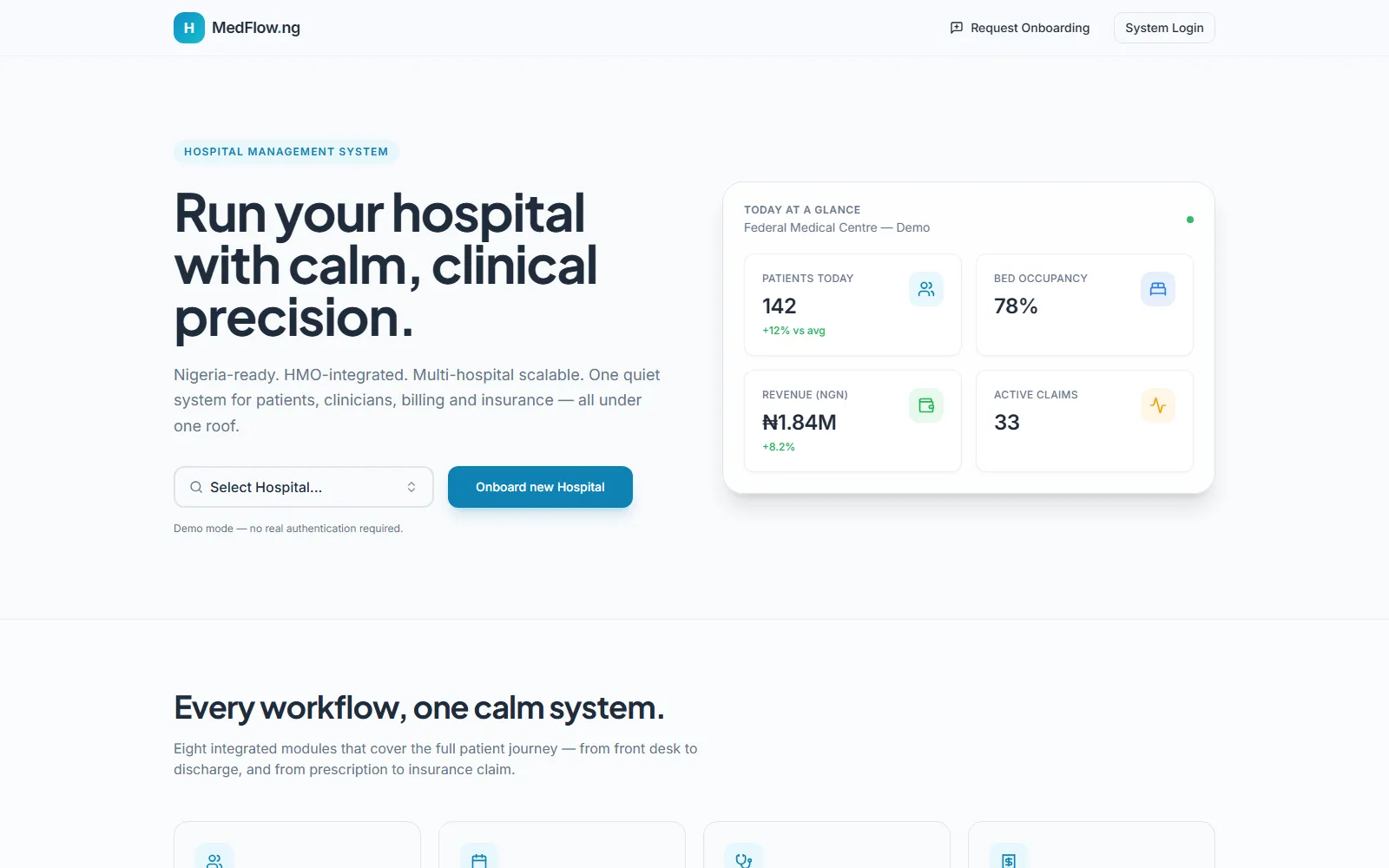 MedFlow home page